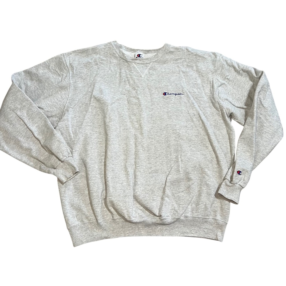 Vintage 90s Champion Crewneck Sweatshirt Gray Athletic Apparel Mens XXL Sweater